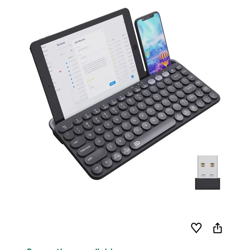 Multi-Device Bluetooth Wireless Keyboard with Integrated Tablet Stand - Picture 7 of 8